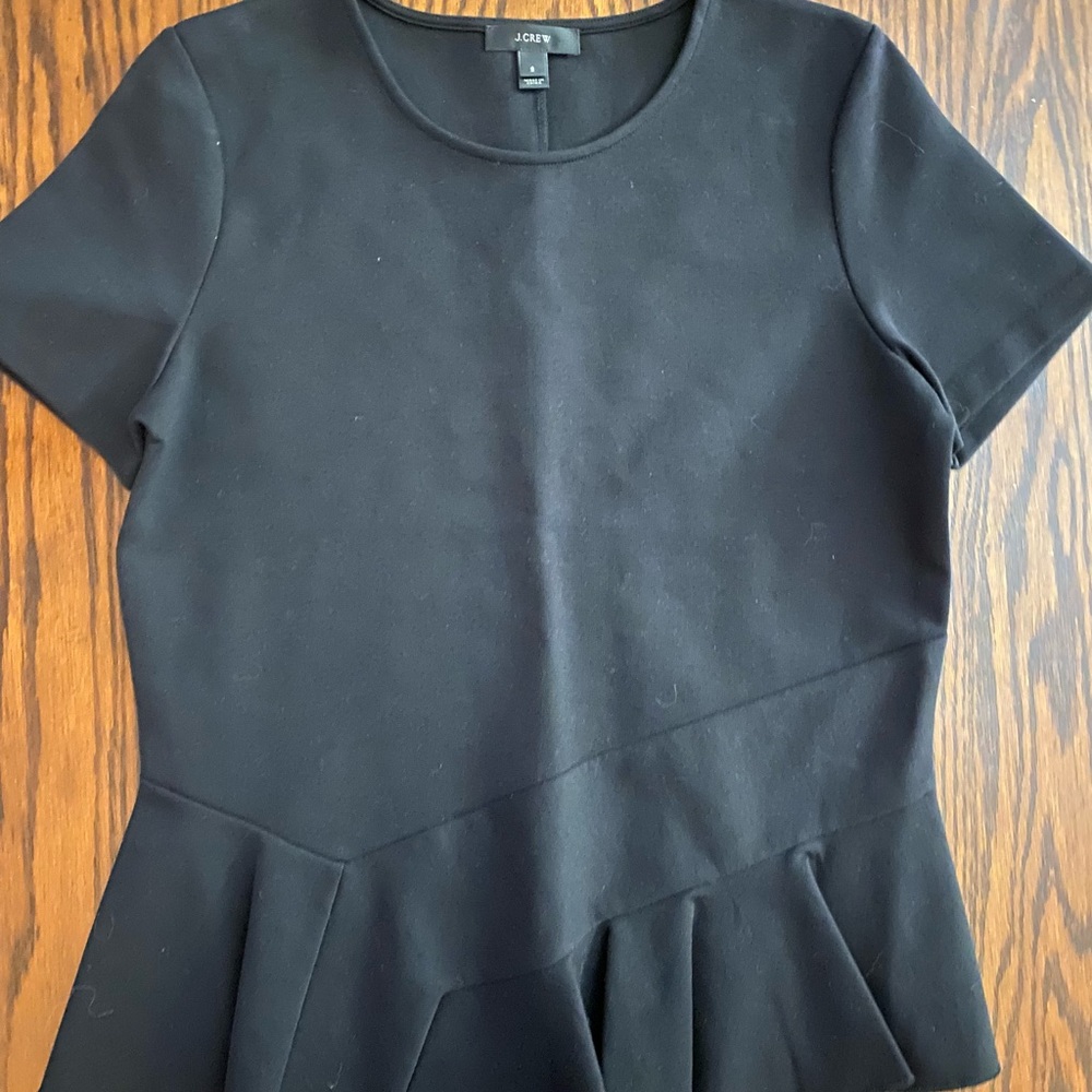 J. Crew Black Blouse with Peplum Style